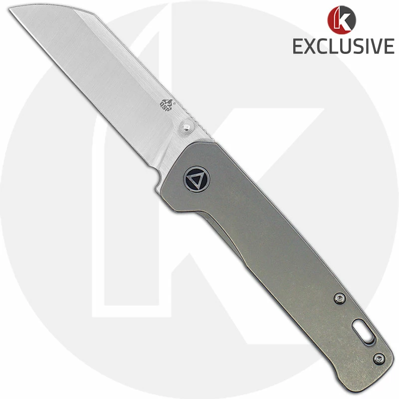 QSP Knives QSP Penguin Knife QS130-KP6 - 2 Tone Satin M390 Sheepfoot - Bead Blast Stonewash Titanium - Frame Lock Folder 3 QSP Knives QSP Penguin Knife QS130-KP6 - 2 Tone Satin M390 Sheepfoot - Bead Blast Stonewash Titanium - Frame Lock Folder