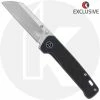 QSP Knives QSP Penguin Knife QS130-KP7 - 2 Tone Satin M390 Sheepfoot - Black Stonewash Titanium - Frame Lock Folder