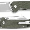 QSP Knives QSP Penguin Knife QS130-C - 2 Tone Satin D2 Sheepfoot - OD Linen Micarta - Liner Lock Folder
