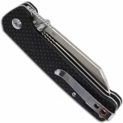 QSP Knives QSP Penguin Knife QS130-E - 2 Tone Satin D2 Sheepfoot - G10 With Carbon Fiber Overlay - Liner Lock Folder -SMKW store QSP 130E closed back