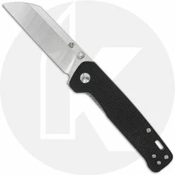 QSP Knives QSP Penguin Knife QS130-I - Satin D2 Sheepfoot - Black Linen Micarta - Liner Lock Folder