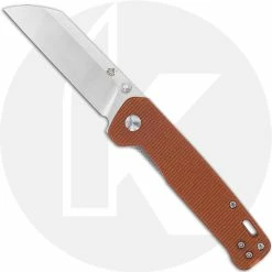 QSP Knives QSP Penguin Knife QS130-J - Satin D2 Sheepfoot - Tan Linen Micarta - Liner Lock Folder