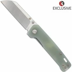 QSP Knives QSP Penguin Knife QS130-KP3 - Knives Plus Exclusive - Satin S35VN Sheepfoot - Jade G10 Micarta - Liner Lock Folder