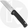QSP Knives QSP Penguin Knife QS130-M - 2 Tone Satin 154CM Sheepfoot - Black Stonewash Titanium - Frame Lock Folder -SMKW store QSP 130M OPEN FRONT