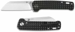 QSP Knives QSP Penguin Knife QS130-NFRG - Stonewash 154CM Sheepfoot - Black Stonewash Frag Ti - Frame Lock