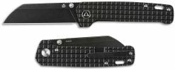 QSP Knives QSP Penguin Knife QS130-OFRG - Black Stonewash 154CM Sheepfoot - Black Stonewash Frag Ti - Frame Lock