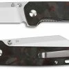 QSP Knives QSP Penguin Knife QS130-TRD - Satin D2 Sheepfoot - Shredded Black And Red Carbon Fiber Overlay G10 - Liner Lock -SMKW store QSP 130TRD