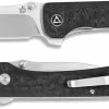 QSP Knives QSP Hawk Knife QS131-C - Satin S35VN Drop Point - Black Carbon Fiber - Liner Lock Flipper Folder -SMKW store QSP 131C