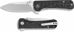 QSP Knives QSP Hawk Knife QS131-C - Satin S35VN Drop Point - Black Carbon Fiber - Liner Lock Flipper Folder