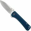 QSP Knives QSP Hawk Knife QS131-I - Two Tone Satin 14C28N Drop Point - Blue Micarta - Liner Lock Flipper Folder