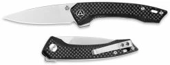 QSP Knives QSP Leopard Knife QS135-A - Satin 14C28N Drop Point - Black G10 / Carbon Fiber - Liner Lock Flipper Folder