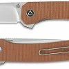 QSP Knives QSP Osprey Knife QS139-A - Satin 14C28N Drop Point - Brown Micarta - Liner Lock Flipper Folder