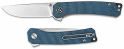 QSP Knives QSP Osprey Knife QS139-B - Satin 14C28N Drop Point - Blue Micarta - Liner Lock Flipper Folder