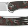QSP Knives QSP Osprey Knife QS139-F1 - Satin 14C28N - Shredded Black And Red Carbon Fiber Overlay G10 - Liner Lock -SMKW store QSP 139F1