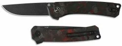 QSP Knives QSP Osprey Knife QS139-F2 - Black 14C28N - Shredded Black And Red Carbon Fiber Overlay G10 - Liner Lock