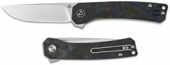 QSP Knives QSP Osprey Knife QS139-G1 - Satin 14C28N - Shredded Black And Blue Carbon Fiber Overlay G10 - Liner Lock