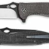 QSP Knives QSP Locust Knife QS117-B - Black / Satin VG-10 Wharncliffe - Black Micarta - Liner Lock Flipper Folder