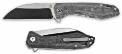 QSP Knives QSP Pelican Knife QS118-B - Satin / Black S35VN Sheepfoot - Black Micarta - Liner Lock Flipper Folder