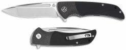 QSP Knives QSP Harpyie Knife QS129-B - 2 Tone Satin S35VN Drop Point - Black G10 And Carbon Fiber - Liner Lock Flipper Folder