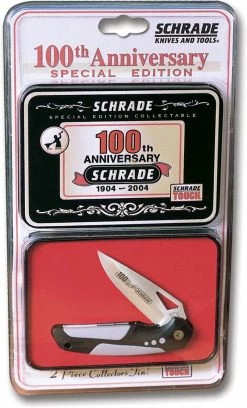 Schrade Knives Schrade Badger Knife ASX4CPT - Limited 100 Year Anniversary Edition With Tin - OLD NEW STOCK