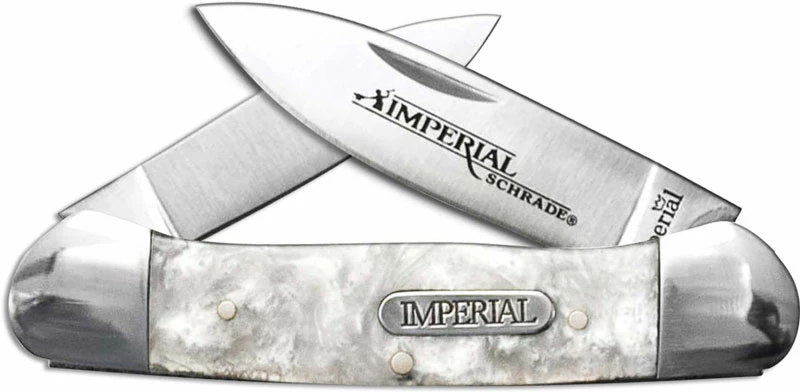 Schrade Knives Schrade Imperial IMP1011 Small Canoe Pocket Knife Cracked Ice POM 2 Schrade Knives Schrade Imperial IMP1011 Small Canoe Pocket Knife Cracked Ice POM
