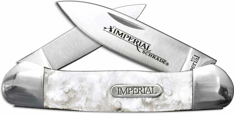 Schrade Knives Schrade Imperial IMP11 Large Canoe Pocket Knife Cracked Ice POM 3 Schrade Knives Schrade Imperial IMP11 Large Canoe Pocket Knife Cracked Ice POM