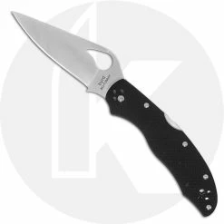 Byrd Knives Spyderco Byrd Harrier 2 Knife BY01GP2 - Value Priced EDC - Plain Edge - Black G10 - Lock Back Folder