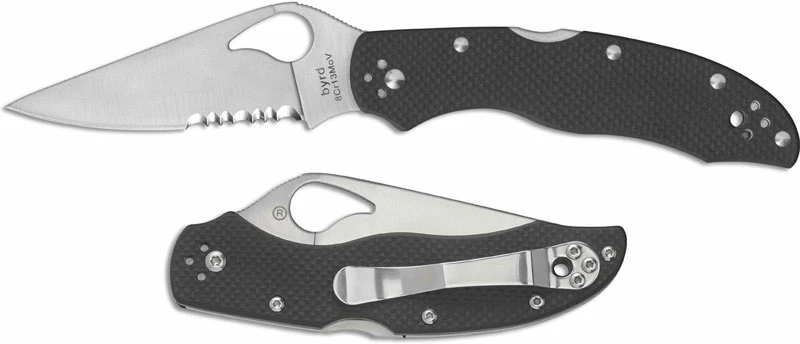 Byrd Knives Spyderco Byrd Harrier 2 Knife BY01GPS2 - Value Priced EDC - Part Serrated - Black G10 - Lock Back Folder 5 Byrd Knives Spyderco Byrd Harrier 2 Knife BY01GPS2 - Value Priced EDC - Part Serrated - Black G10 - Lock Back Folder - Image 4