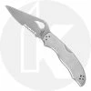 Byrd Knives Spyderco Byrd Harrier 2 SS Knife BY01PS2 - Value Priced EDC - Part Serrated Drop Point - Stainless Steel - Lock Back Folder -SMKW store SP BY01PS2 OPEN FRONT