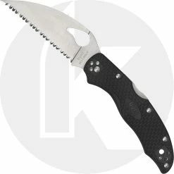 Byrd Knives Spyderco Byrd Harrier 2 Wharncliffe BY01SBKWC2 - Serrated - Black FRN