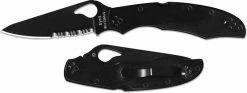 Byrd Knives Spyderco Cara Cara 2 SS, Black Part Serrated, SP-BY03BKPS2 -SMKW store SP BY03BKPS2