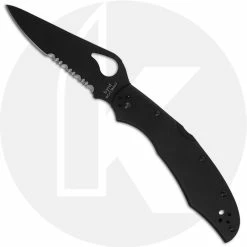 Byrd Knives Spyderco Cara Cara 2 SS, Black Part Serrated, SP-BY03BKPS2