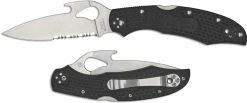 Byrd Knives Spyderco Byrd Cara Cara 2 Emerson Opener BY03PSBK2W - Value Priced EDC - Part Serrated - Black FRN - Lock Back Folder -SMKW store SP BY03PSBK2W