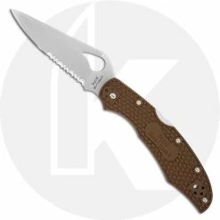 Byrd Knives Spyderco Byrd Cara Cara 2 BY03PSBN2 Knife Value Price EDC Part Serrated Lock Back Folder Brown FRN