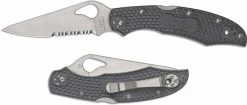 Byrd Knives Spyderco Byrd Cara Cara 2 BY03PSGY2 Knife Value Price EDC Part Serrated Lock Back Folder Gray FRN -SMKW store SP BY03PSGY2