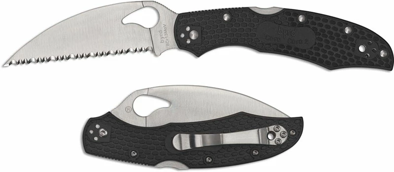 Byrd Knives Spyderco Byrd Cara Cara 2 Wharncliffe BY03SBKWC2 - Serrated - Black FRN 4 Byrd Knives Spyderco Byrd Cara Cara 2 Wharncliffe BY03SBKWC2 - Serrated - Black FRN - Image 2