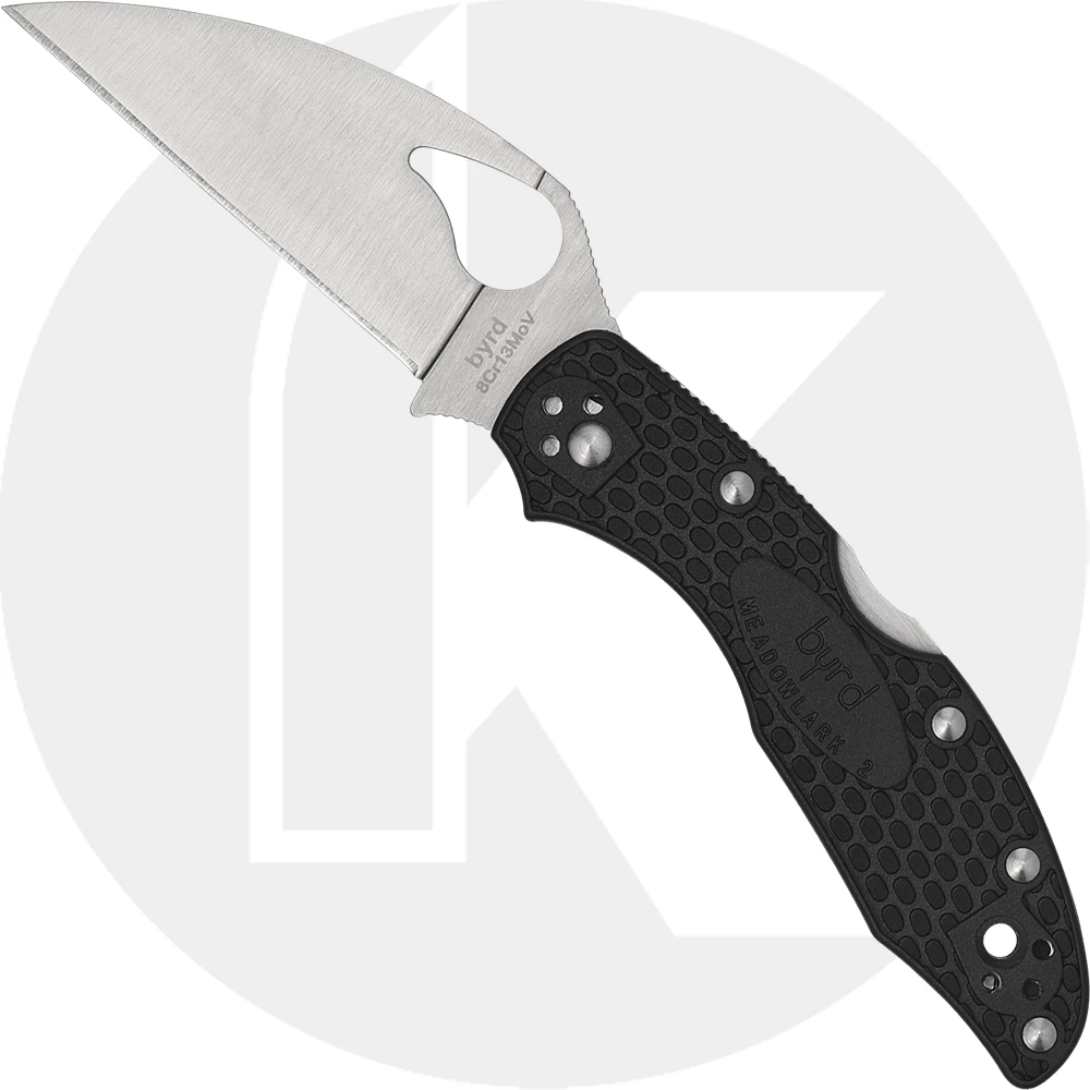 Byrd Knives Spyderco Byrd Meadowlark 2 Wharncliffe BY04PBKWC2 - Plain Edge - Black FRN 3 Byrd Knives Spyderco Byrd Meadowlark 2 Wharncliffe BY04PBKWC2 - Plain Edge - Black FRN
