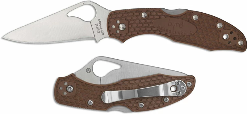 Byrd Knives Spyderco Byrd Meadowlark 2 BY04PBN2 Knife Value Price EDC Lock Back Folder Brown FRN 6 Byrd Knives Spyderco Byrd Meadowlark 2 BY04PBN2 Knife Value Price EDC Lock Back Folder Brown FRN - Image 4