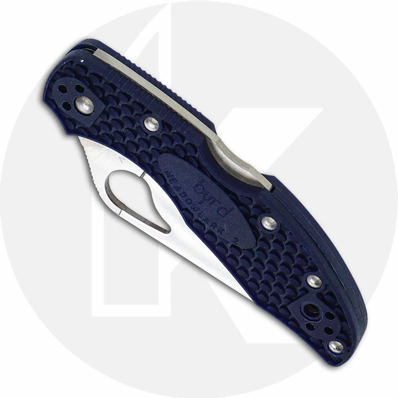 Byrd Knives Spyderco Byrd Meadowlark 2 BY04PSBL2 Knife Value Price EDC Part Serrated Lock Back Folder Blue FRN 4 Byrd Knives Spyderco Byrd Meadowlark 2 BY04PSBL2 Knife Value Price EDC Part Serrated Lock Back Folder Blue FRN - Image 2