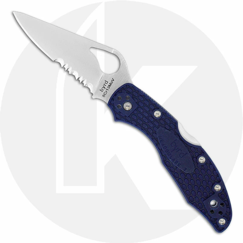 Byrd Knives Spyderco Byrd Meadowlark 2 BY04PSBL2 Knife Value Price EDC Part Serrated Lock Back Folder Blue FRN 3 Byrd Knives Spyderco Byrd Meadowlark 2 BY04PSBL2 Knife Value Price EDC Part Serrated Lock Back Folder Blue FRN