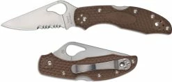 Byrd Knives Spyderco Byrd Meadowlark 2 BY04PSBN2 Knife Value Price EDC Part Serrated Lock Back Folder Brown FRN 9 Byrd Knives Spyderco Byrd Meadowlark 2 BY04PSBN2 Knife Value Price EDC Part Serrated Lock Back Folder Brown FRN -SMKW store SP BY04PSBN2