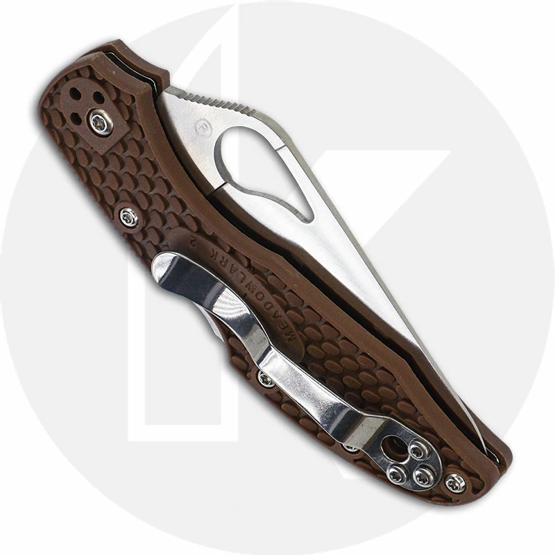 Byrd Knives Spyderco Byrd Meadowlark 2 BY04PSBN2 Knife Value Price EDC Part Serrated Lock Back Folder Brown FRN 5 Byrd Knives Spyderco Byrd Meadowlark 2 BY04PSBN2 Knife Value Price EDC Part Serrated Lock Back Folder Brown FRN - Image 3