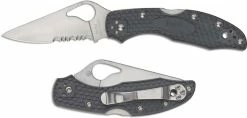 Byrd Knives Spyderco Byrd Meadowlark 2 BY04PSGY2 Knife Value Price EDC Part Serrated Lock Back Folder Gray FRN 9 Byrd Knives Spyderco Byrd Meadowlark 2 BY04PSGY2 Knife Value Price EDC Part Serrated Lock Back Folder Gray FRN -SMKW store SP BY04PSGY2