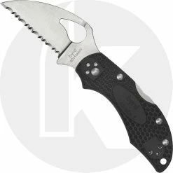 Byrd Knives Spyderco Byrd Robin 2 Wharncliffe BY10SBKWC2 - Serrated - Black FRN