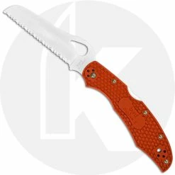 Byrd Knives Spyderco Byrd BY17SOR2 Cara Cara 2 Rescue Knife Serrated Sheepfoot Orange FRN Handle